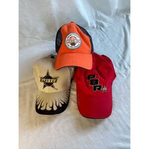 PBR, Wrangler & Cinch Baseball Hat Lot of Three, Western, Bull Riding, Vintage